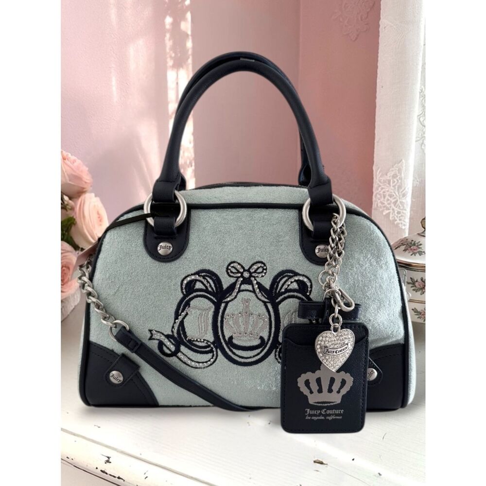 Juicy Couture Blue Lovers Club Bowler Bag Satchel Crossbody